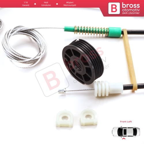 Volvo C70 MK1 872 1996-2002 2-Kapı Coupe 9467884 İçin Sol Cam Kriko Tamir Seti